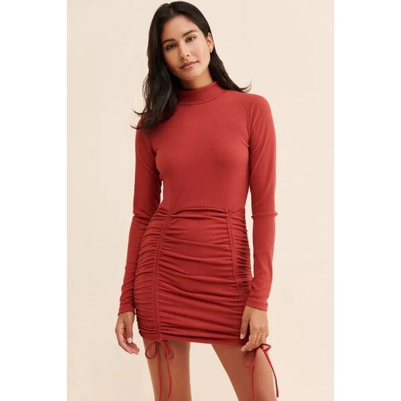 Lost + Wander Stay Sweet Red Cinched Mini Dress | Small - Picture 1 of 5